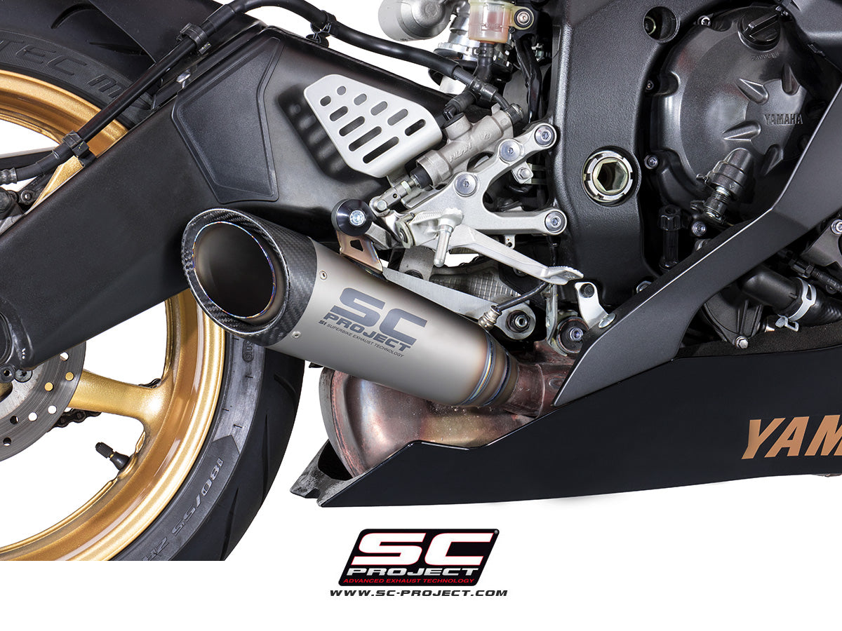 YAMAHA YZF R6 (2006 - 2016) S1 Muffler, Titanium, with Carbon fibre end cap, with Carbon fibre end cap