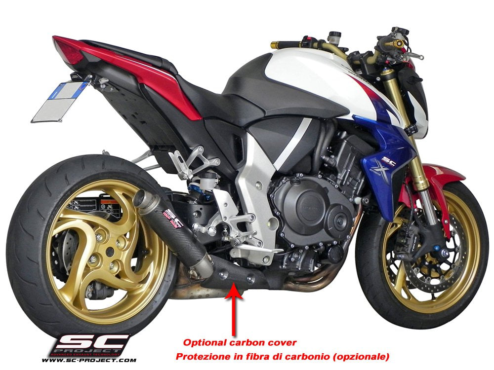 HONDA CB1000R (2011 - 2017) GP-M2 Muffler, carbon fibre, with CNC machined exit pipe, for original catalyst