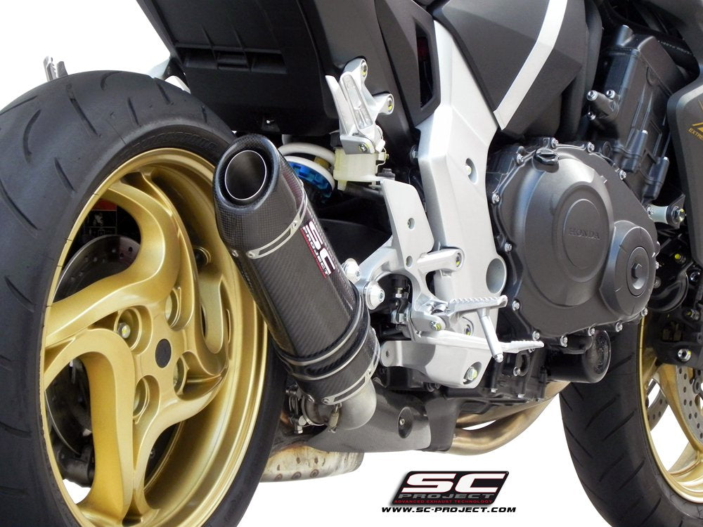 HONDA CB1000R (2011 - 2017) Oval Muffler, with carbon fibre end cap, for original catalyst