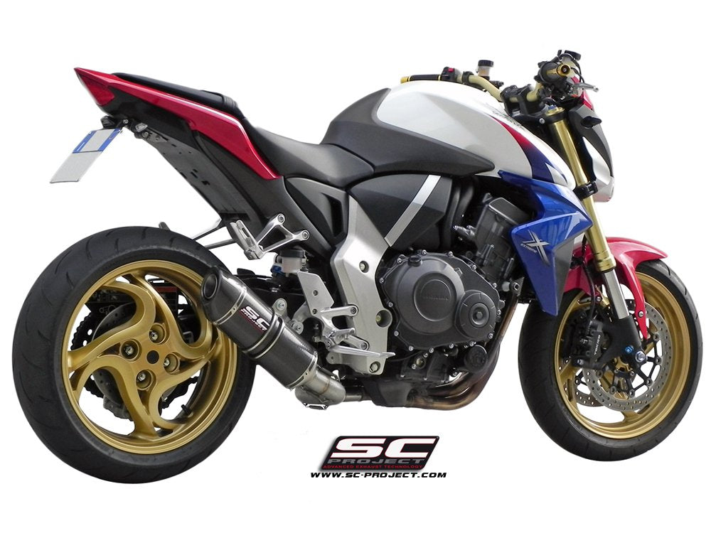 HONDA CB1000R (2011 - 2017) Oval Muffler, with carbon fibre end cap and de-cat link