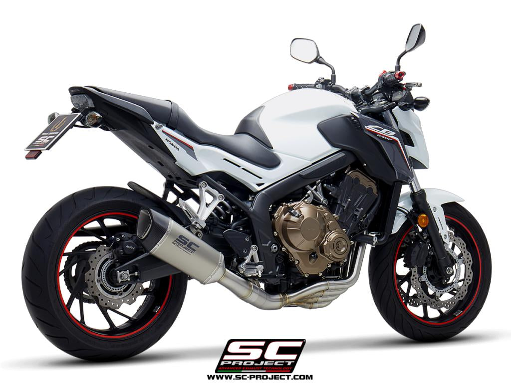 HONDA CB650F (2017 - 2018) Full Exhaust System 4-1, with SC1-R Muffler, with Carbon fibre end cap