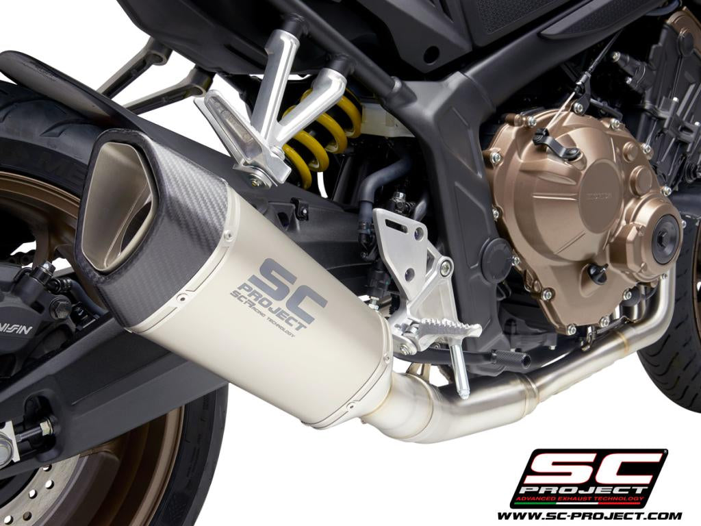 HONDA CB650R (2019-2023) Full Exhaust System 4-1, with SC1-R Muffler, with carbon fibre end cap
