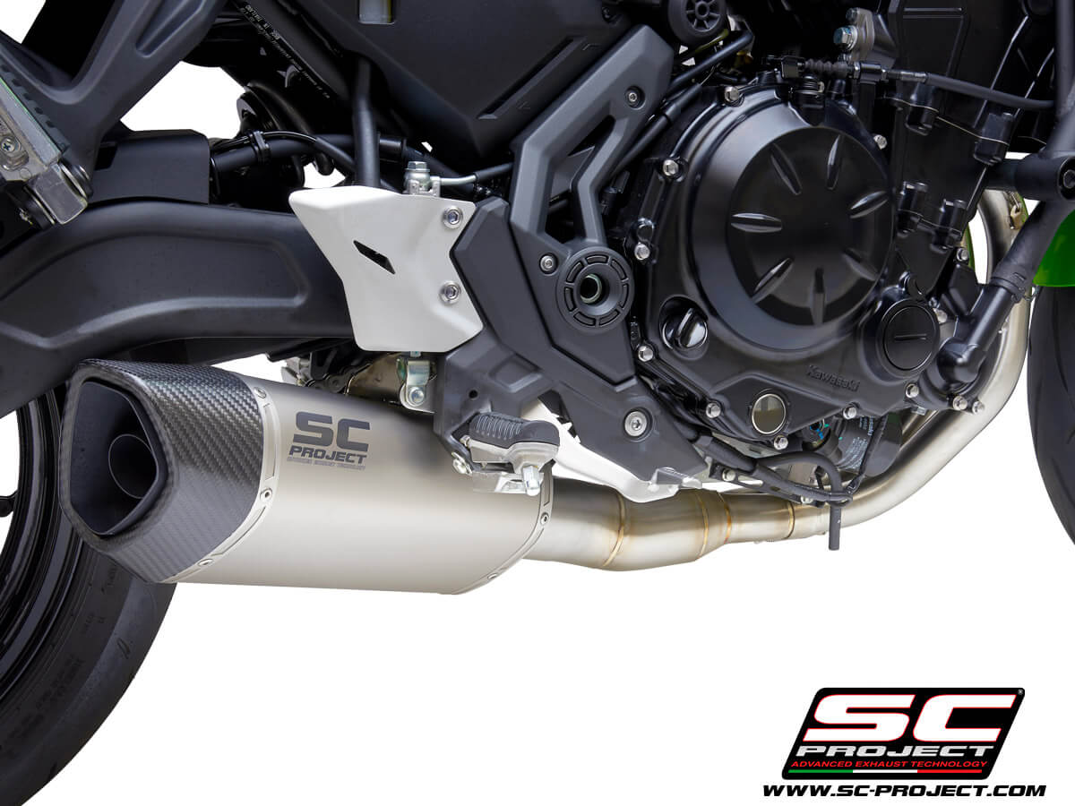 KAWASAKI NINJA 650 (2021-2022) Full exhaust system 2-1, with SC1-R GT Muffler, titanium, with carbon fibre end cap