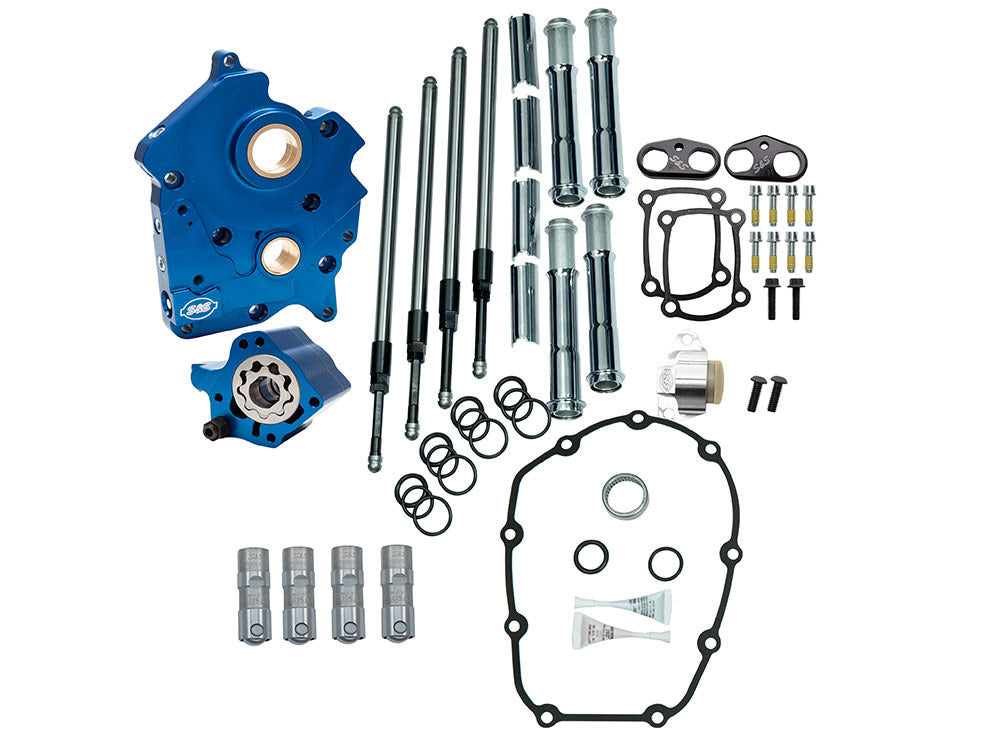 Cam Chest Kit with Chrome Pushrod Kit, No Cam – Suits Chain Drive Camshaft. Fits Touring 2017up & Softail 2018up with Oil Cooled Engines
