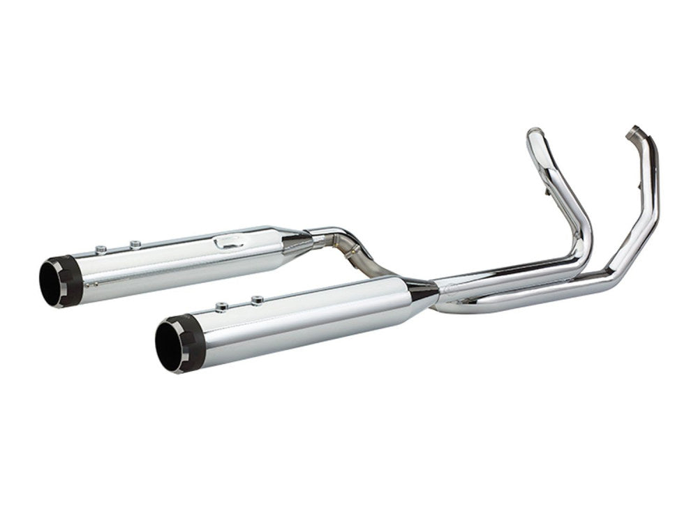El Dorado 2-into-2 Dual Exhaust – Chrome with Black Thruster End Caps. Fits Touring 2017up.