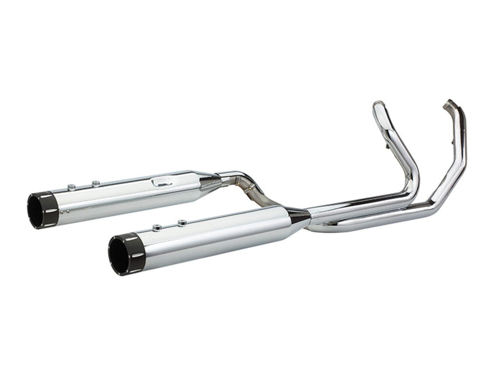 El Dorado 2-into-2 Dual Exhaust – Chrome with Black Tracer End Caps. Fits Touring 2017up.