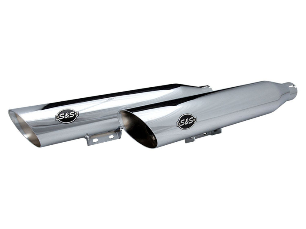 3-1/2in. Slash Cut Slip-On Mufflers – Chrome. Fits Heritage Classic 2018up & Deluxe 2018-2020