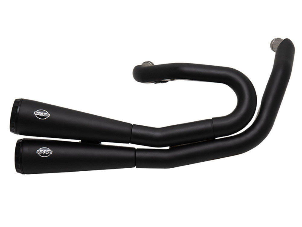Grand National 2-into-2 Exhaust – Black with Black End Caps. Fits Street Bob, Low Rider, Slim, Fat Bob & Deluxe 2018up.