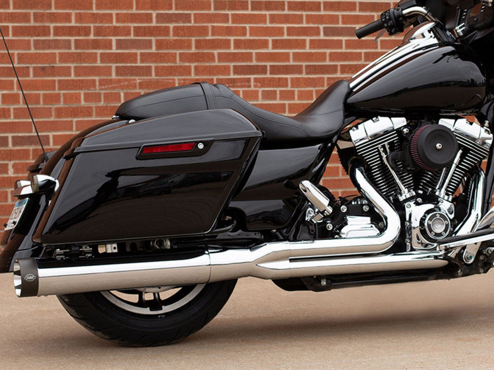 2-into-1 Sidewinder Exhaust – Chrome with Black End Cap. Fits Touring 1995-2016.