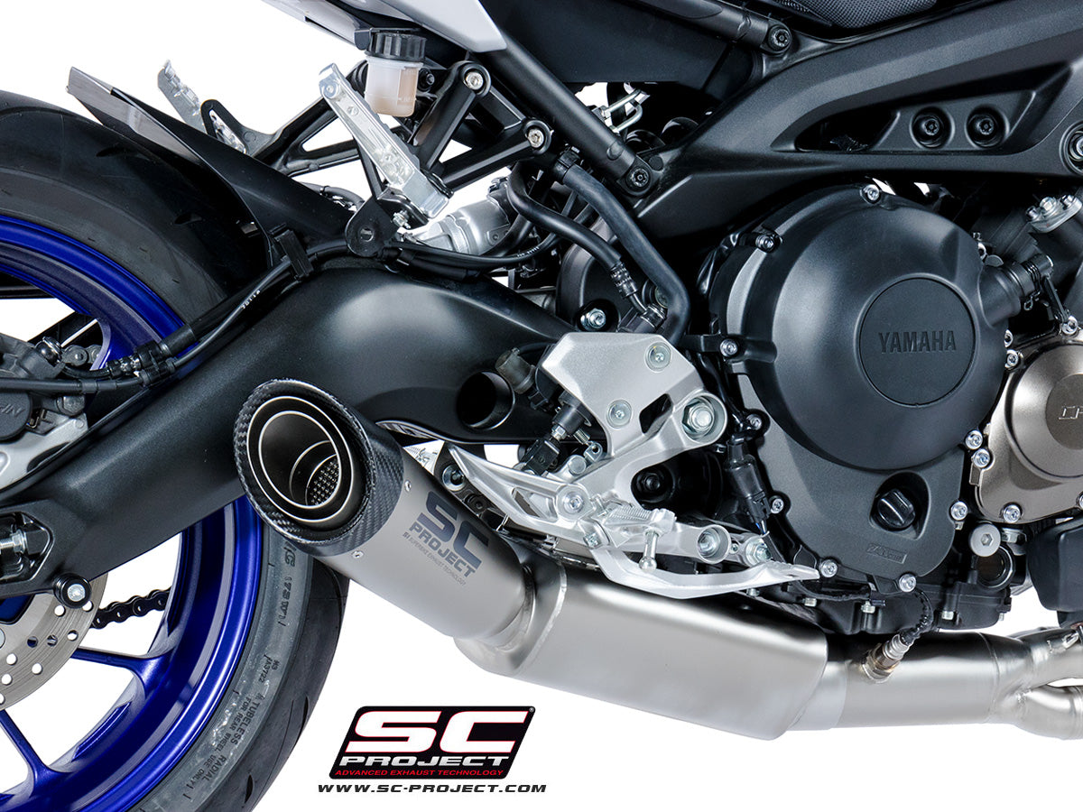 YAMAHA MT-09 (2017 - 2020) Full Exhaust System 3-1, Stainless Steel, with S1 Muffler, with Carbon Fibre end cap