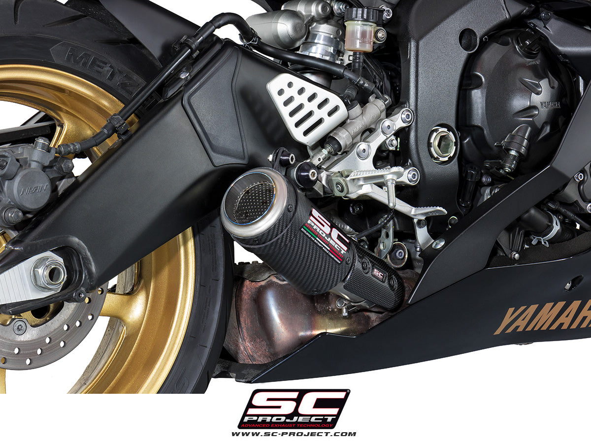YAMAHA YZF R6 (2006 - 2016) CR-T Muffler, low position, Carbon fibre