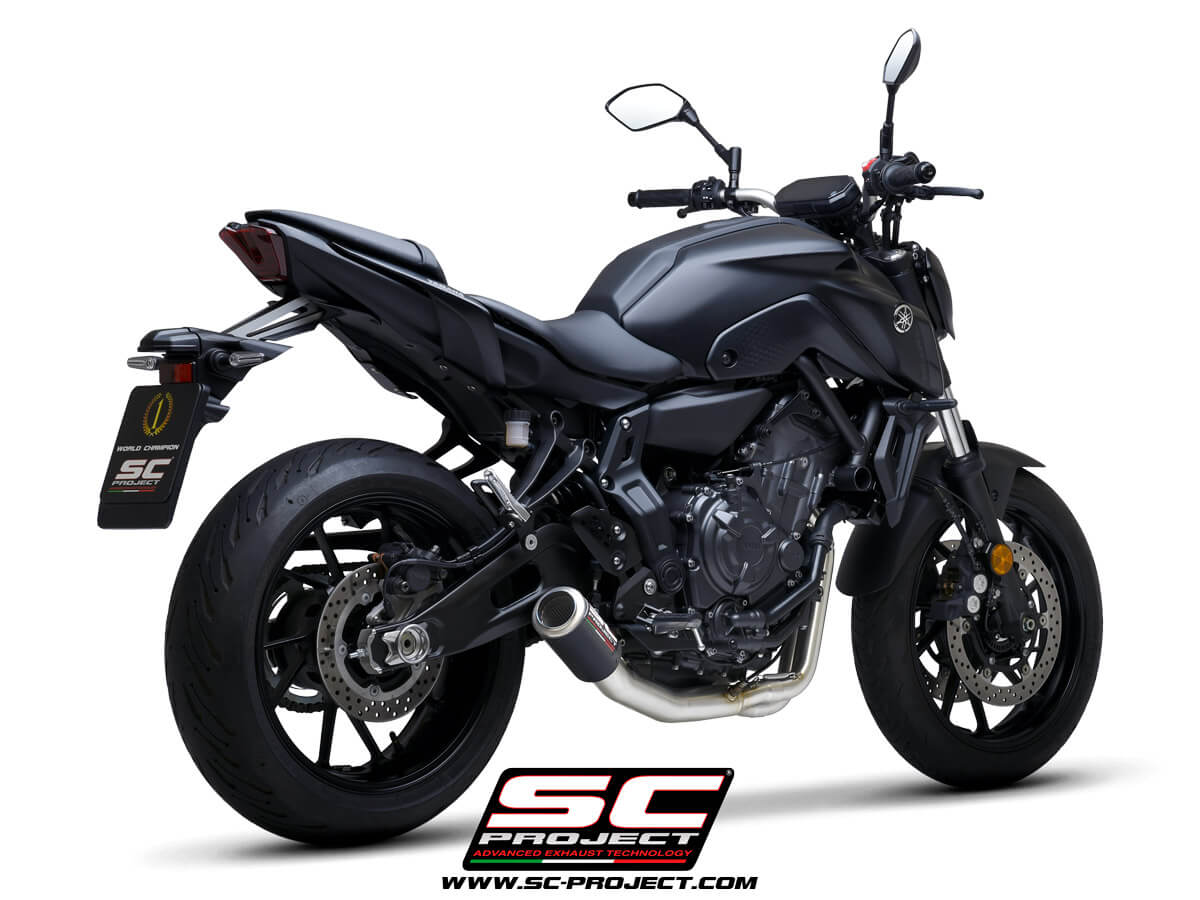 YAMAHA MT-07 (2021-2024) Full 2-1 Stainless Steel Exhaust System, with CR-T Carbon Muffler - RACING