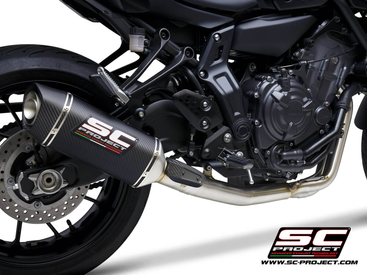 YAMAHA MT-07 (2021-2024) Full 2-1 Stainless Steel Exhaust System, with SC1-S Carbon muffler - RACING