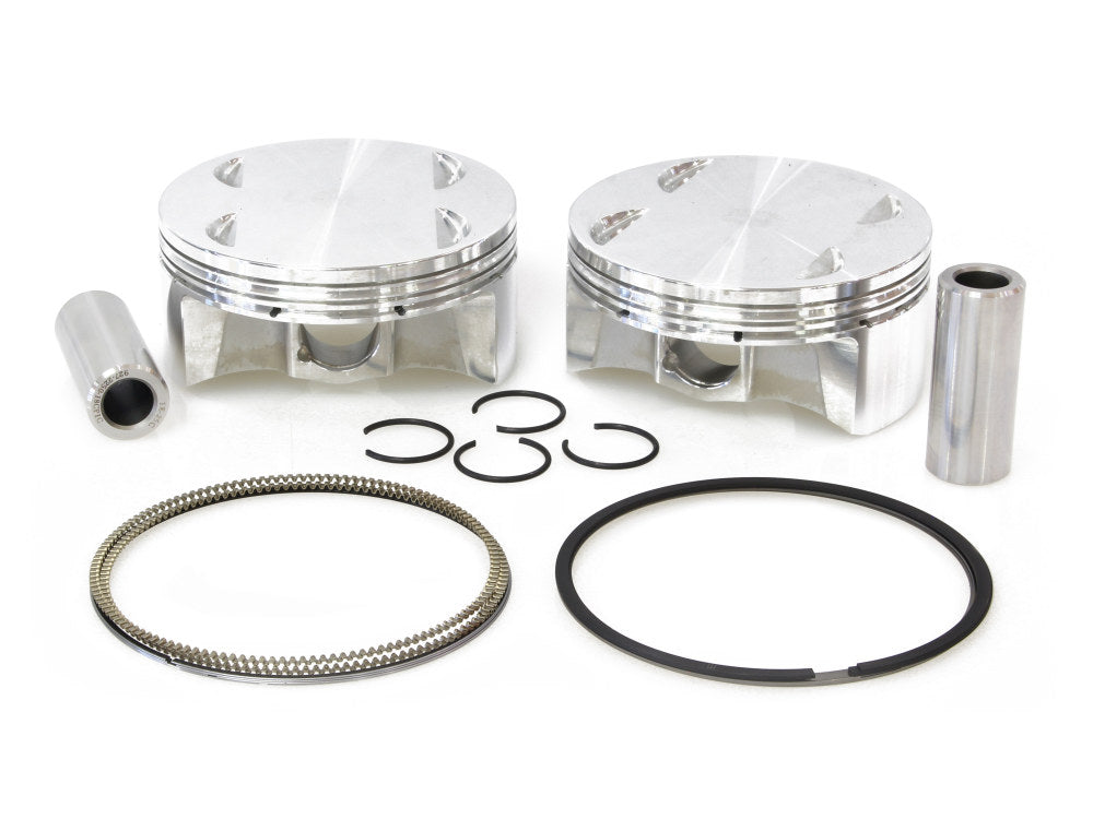 Std Pistons with 11.0:1 Compression Ratio. Fits Milwaukee-Eight 2017up with Big Bore 107ci to 120ci Engine