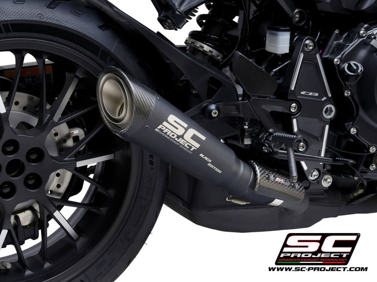 HONDA CB1000R (2021-2024) S1 Muffler, Titanium, matt black painted, with Carbon fibre end cap