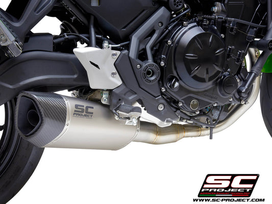 KAWASAKI NINJA 650 (2021-2022) Full exhaust system 2-1, with SC1-R GT Muffler, titanium, with carbon fibre end cap