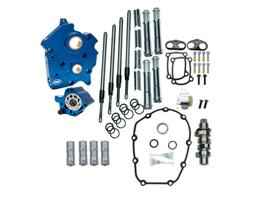 Cam Chest Kit with 465C Chain Drive Camshafts & Chrome Pushrod Covers. Fits Touring 2017up & Softail 2018up with Oil Cooled Engines