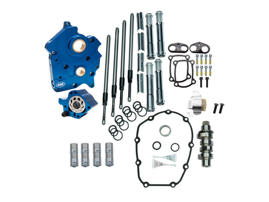 Cam Chest Kit with 475C Chain Drive Camshafts & Chrome Pushrod Covers. Fits Touring 2017up & Softail 2018up with Oil Cooled Engines