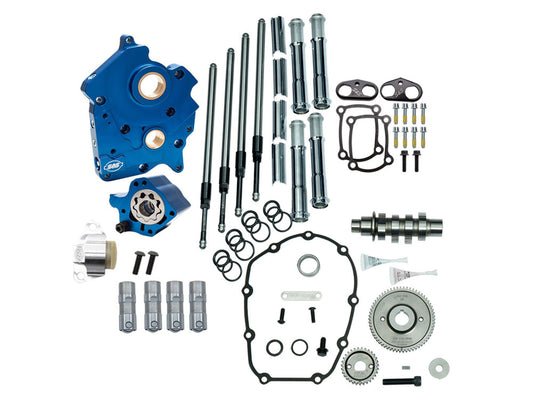 Cam Chest Kit with 475G Gear Drive Camshafts & Chrome Pushrod Covers. Fits Touring 2017up & Softail 2018up with Oil Cooled Engines