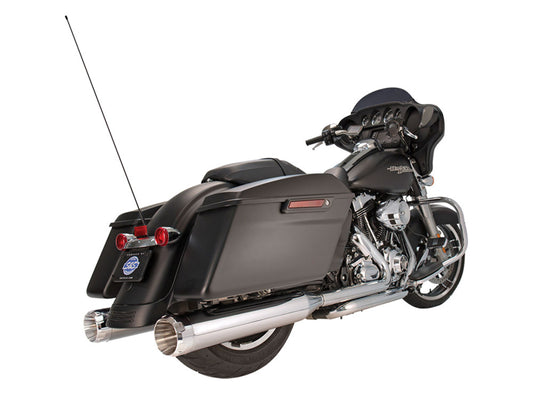 4-1/2in. Mk45 Slip-On Mufflers – Chrome with Chrome Thruster End Caps. Fits Touring 1995-2016.