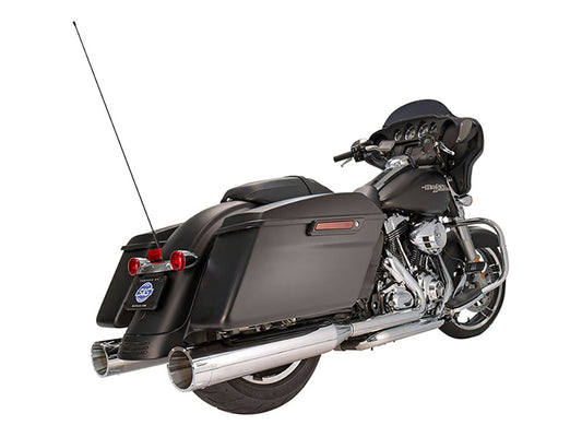 4-1/2in. Mk45 Slip-On Mufflers – Chrome with Chrome Tracer End Caps. Fits Touring 1995-2016.