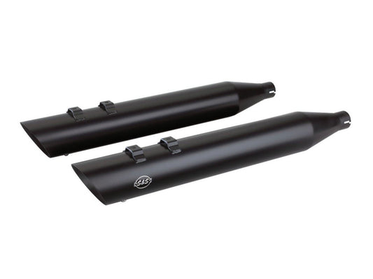 4in. Grand National Slash Cut Slip-On Mufflers – Black. Fits Touring 2017up.