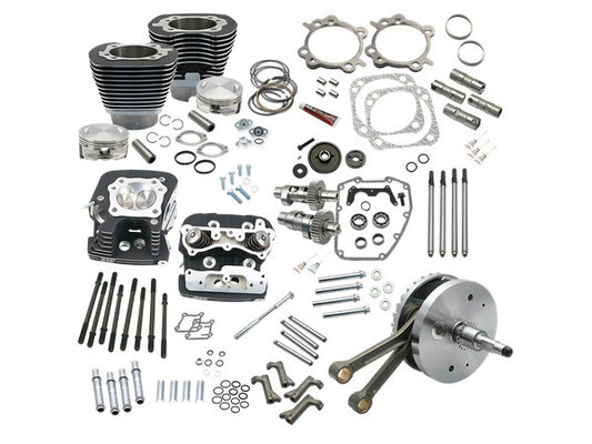 124ci Hot Set Up Kit with 91cc S&S Cylinder Heads – Black. Fits Twin Cam 88B Softail 2000-2006