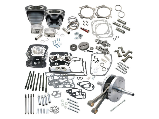 124ci Hot Set Up Kit with 91cc S&S Cylinder Heads – Black. Fits Twin Cam Softail 2007-2017