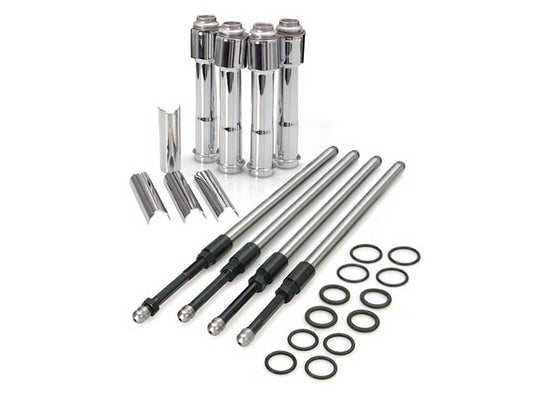 Quickee Adjustable Pushrods – Chrome. Fits Sportster 2004-2021