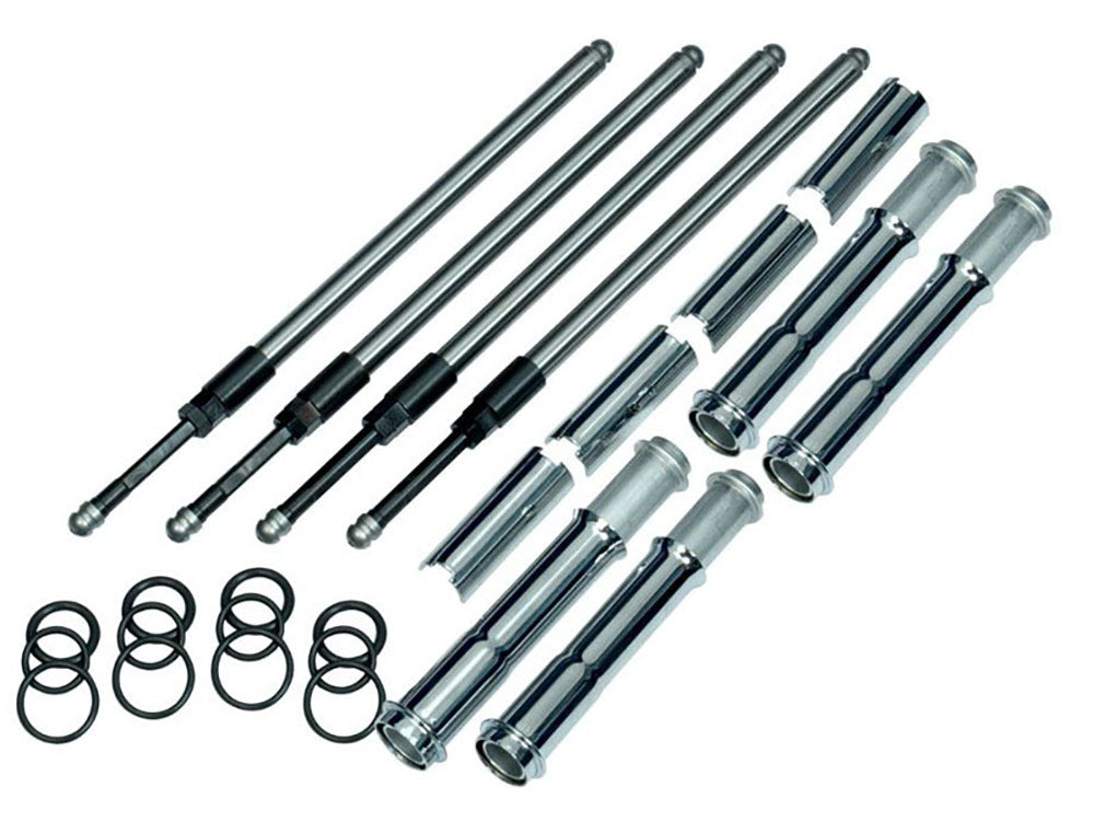 Quickee Adjustable Pushrod Kit – Chrome. Fits Milwaukee-Eight 2017up