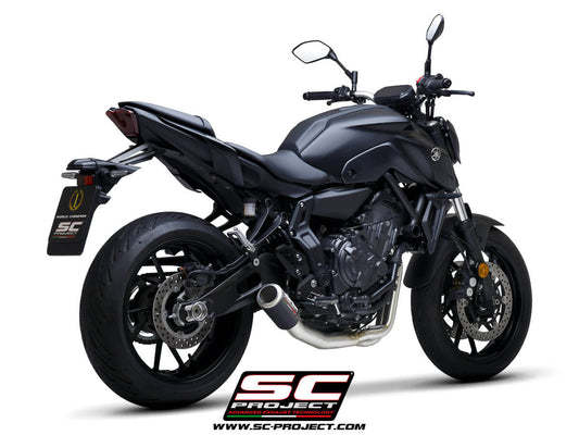 YAMAHA MT-07 (2021-2024) Full 2-1 Stainless Steel Exhaust System, with CR-T Carbon Muffler - RACING