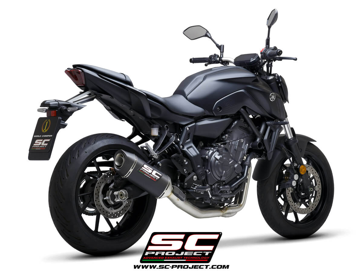 YAMAHA MT-07 (2021-2024) Full 2-1 Stainless Steel Exhaust System, with SC1-S Carbon muffler - RACING